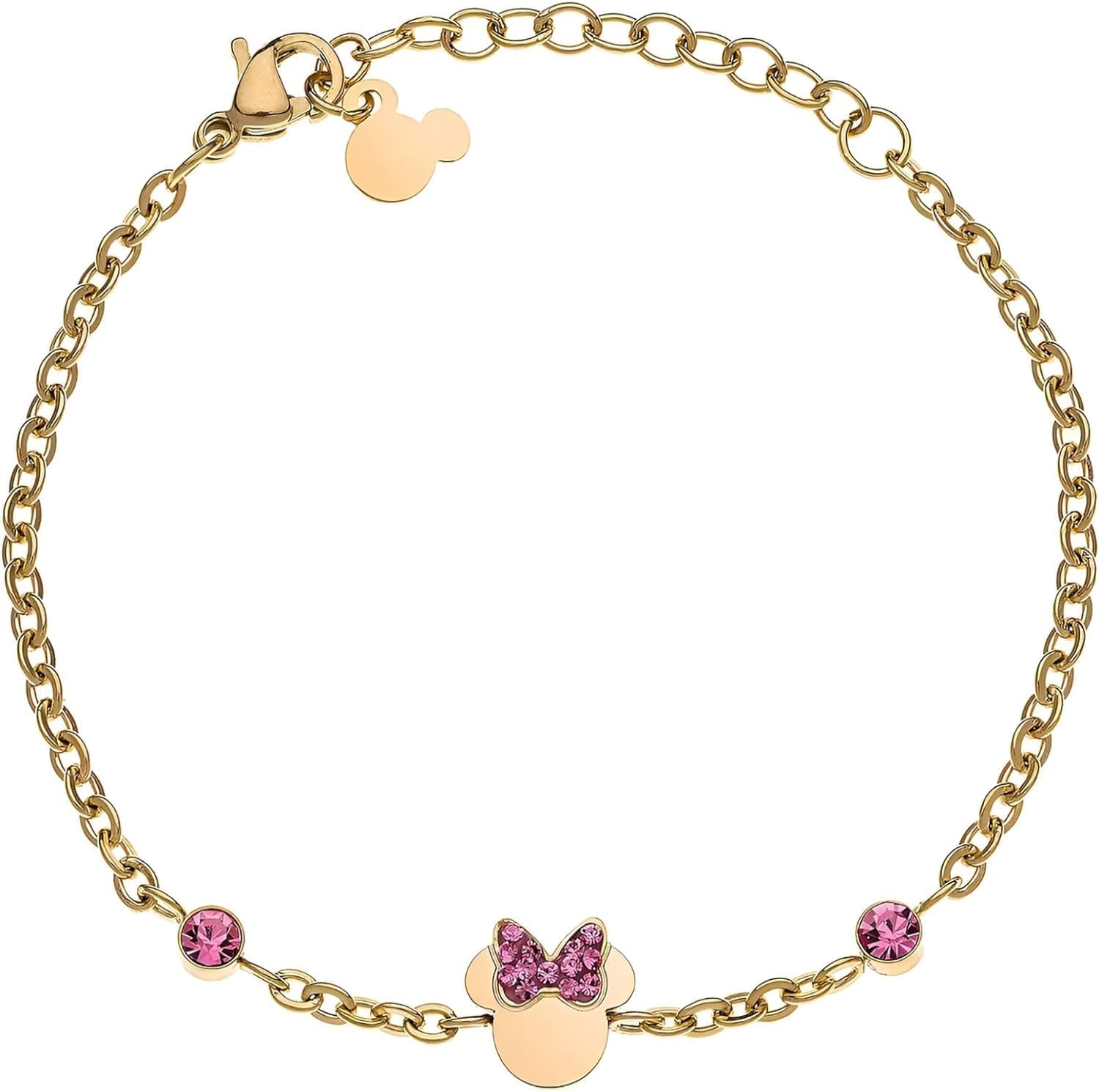 Detalle de Disney Bracciale Minnie Mouse in Acciaio Inossidabile e Zirconi 13–18 cm