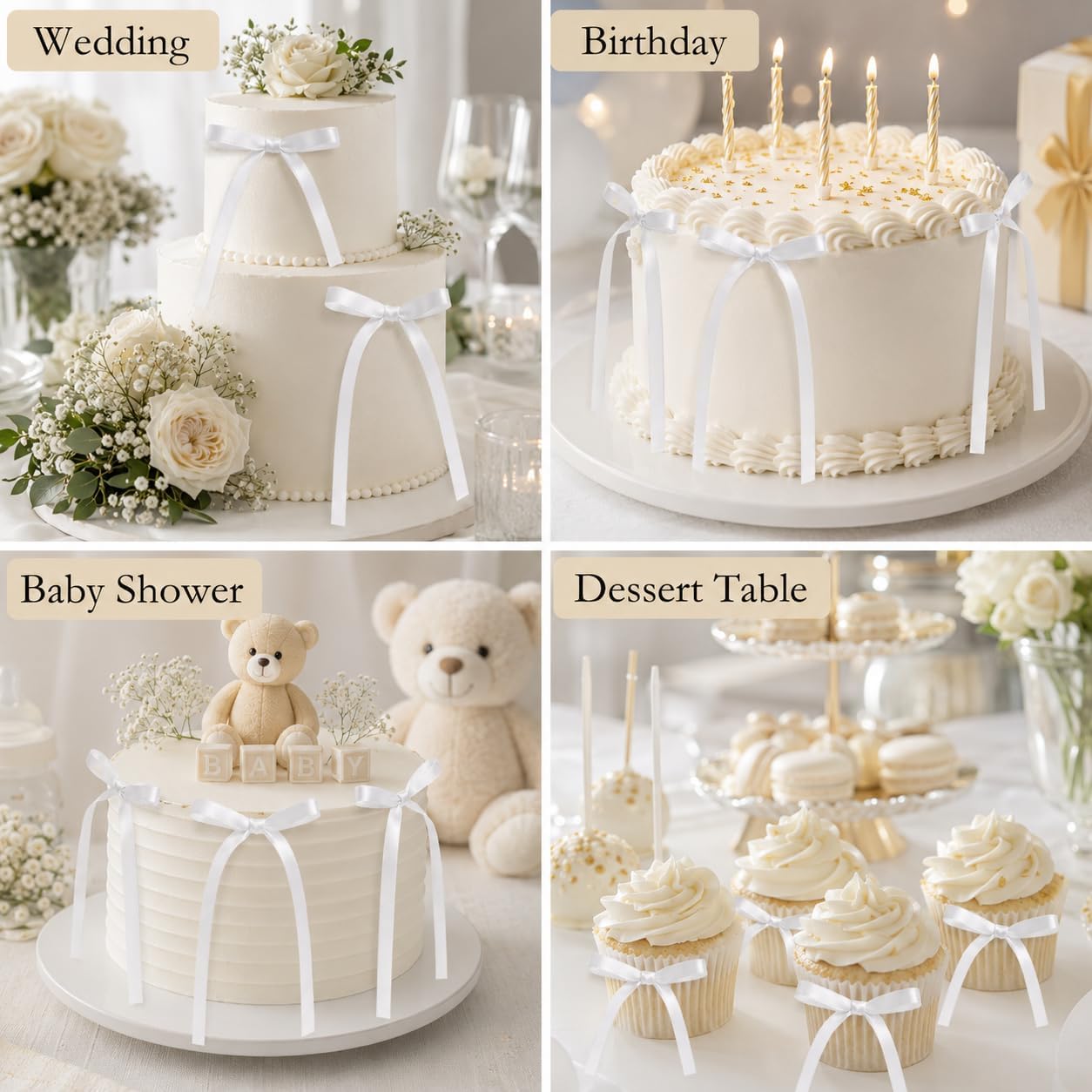 Detalle 2 de Bow Cake Toppers, Satin
