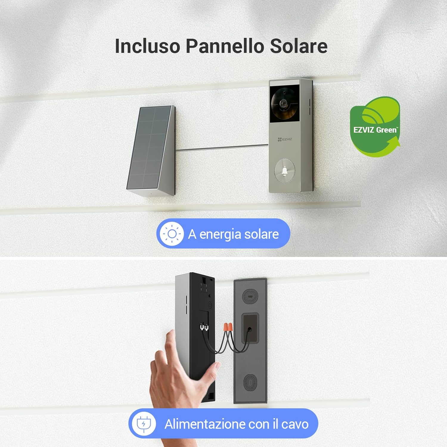 Thumbnail 4 de EZVIZ CP3 Pro campanello WiFi 2K a batteria con pannello solare, rilevamento persone e audio bidirezionale