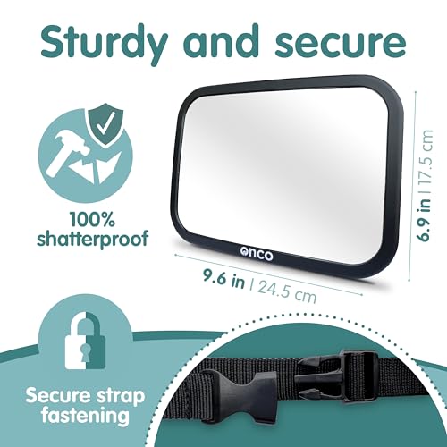 Thumbnail 4 de Onco Baby Car Mirror - Award-Winning, Shatterproof & Shakeproof (Black)