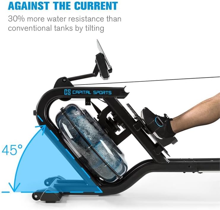 Detalle 2 de Capital Sports M1 Flow – wioślarz wodny z prowadnicą 80 cm i uchwytem na tablet