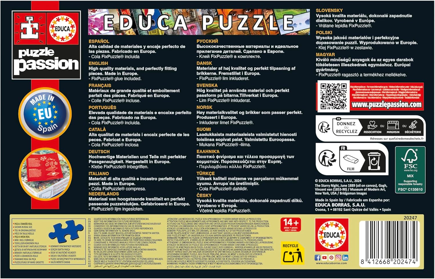 Thumbnail 2 de Educa Le Plus Petit Puzzle du Monde de 1000 pièces – Nuit étoilée (30 x 46 cm)