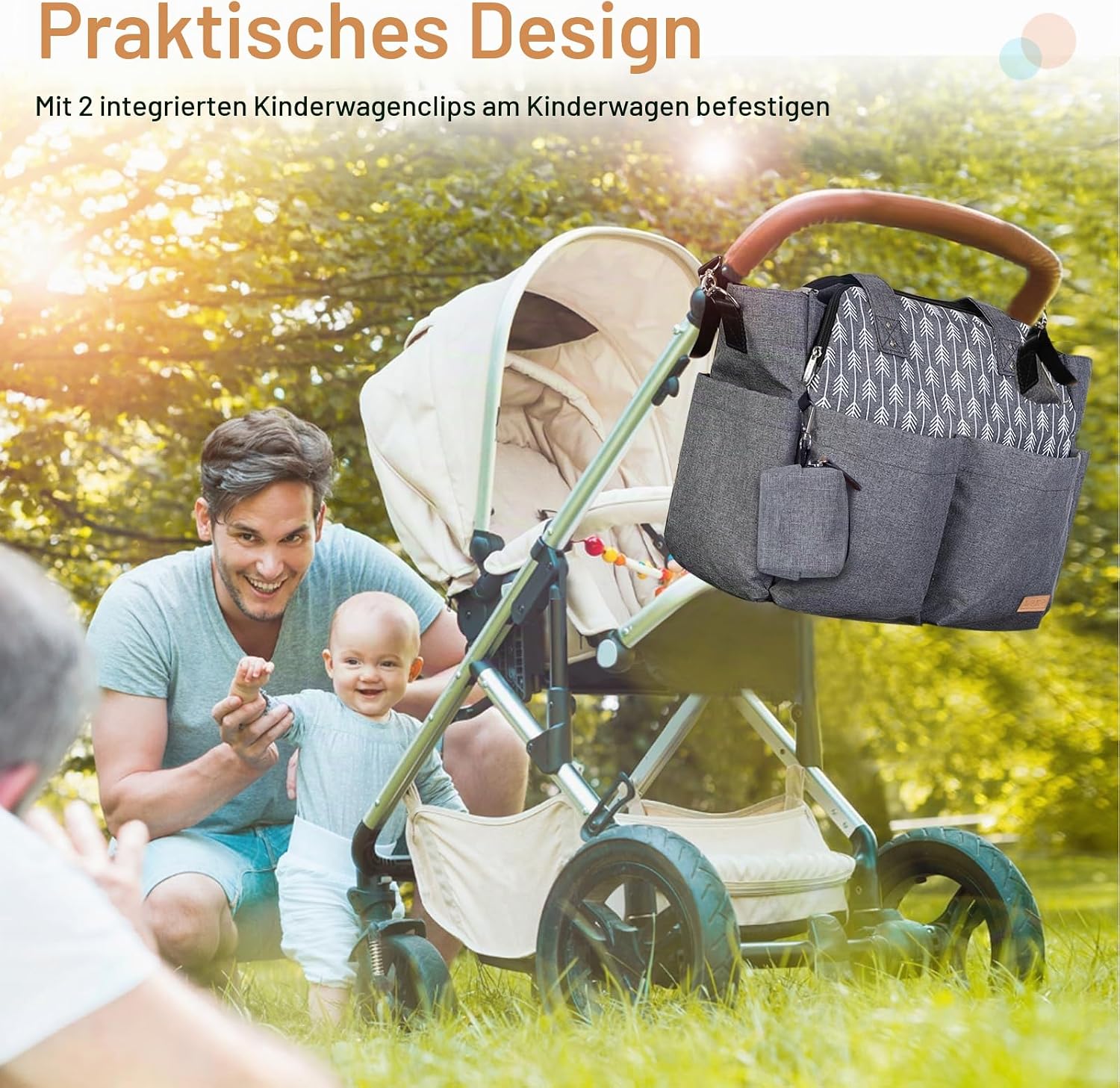 Thumbnail 5 de Lekebaby Baby Wickeltasche Bote groß mit Wickelunterlage – Reise-Windeltasche mit 19 Fächern