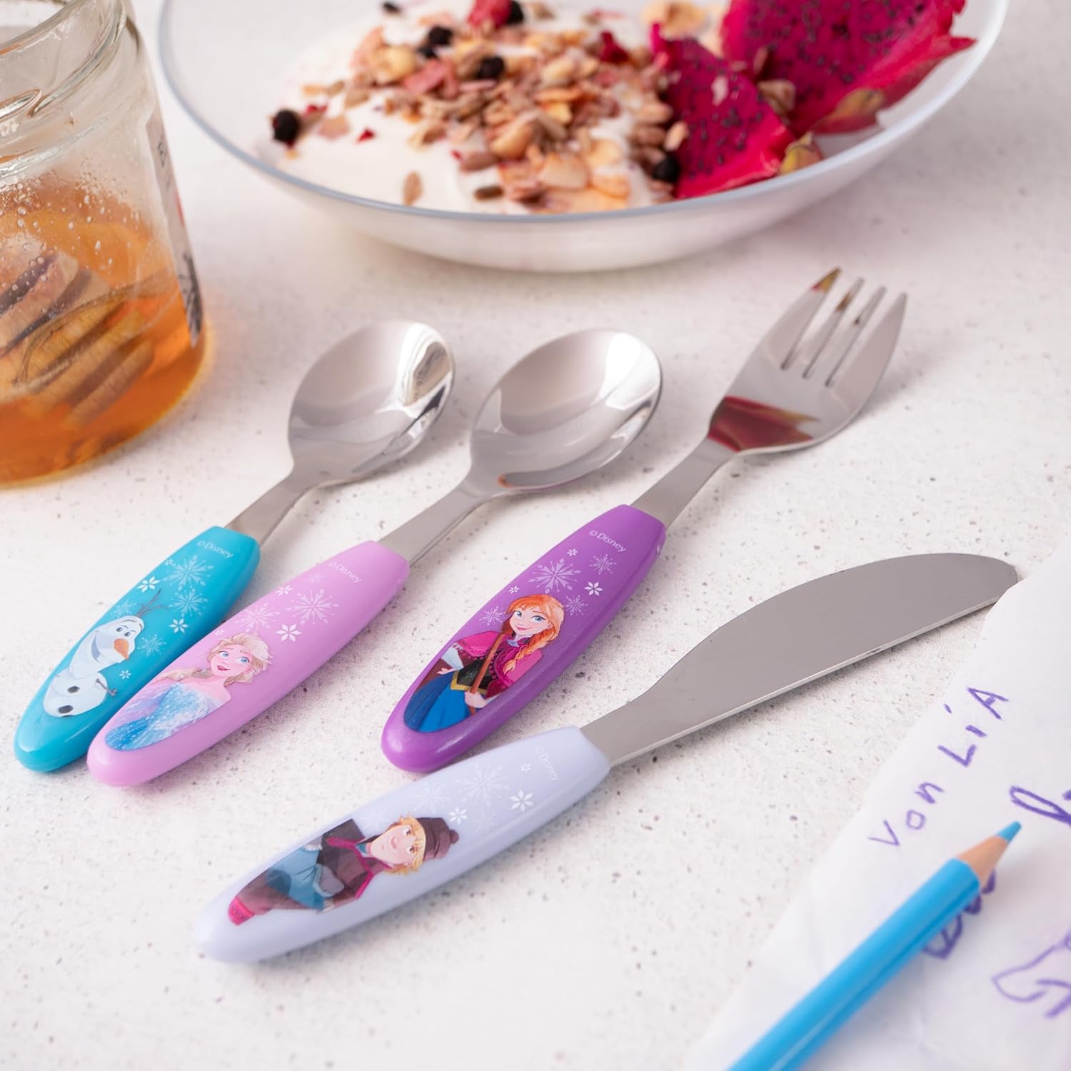 Thumbnail 5 de Frozen Cubertería infantil 4 piezas rosa