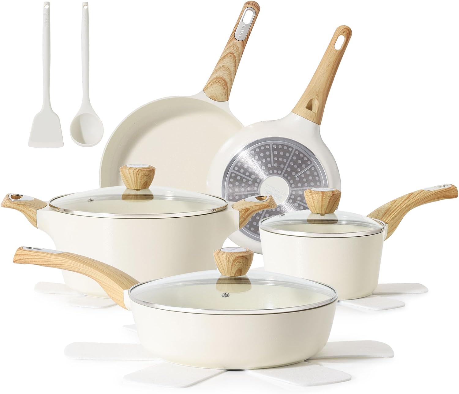 Detalle de SENSARTE Ceramic Cookware 14-Piece Set: Healthy Nonstick, Induction Ready