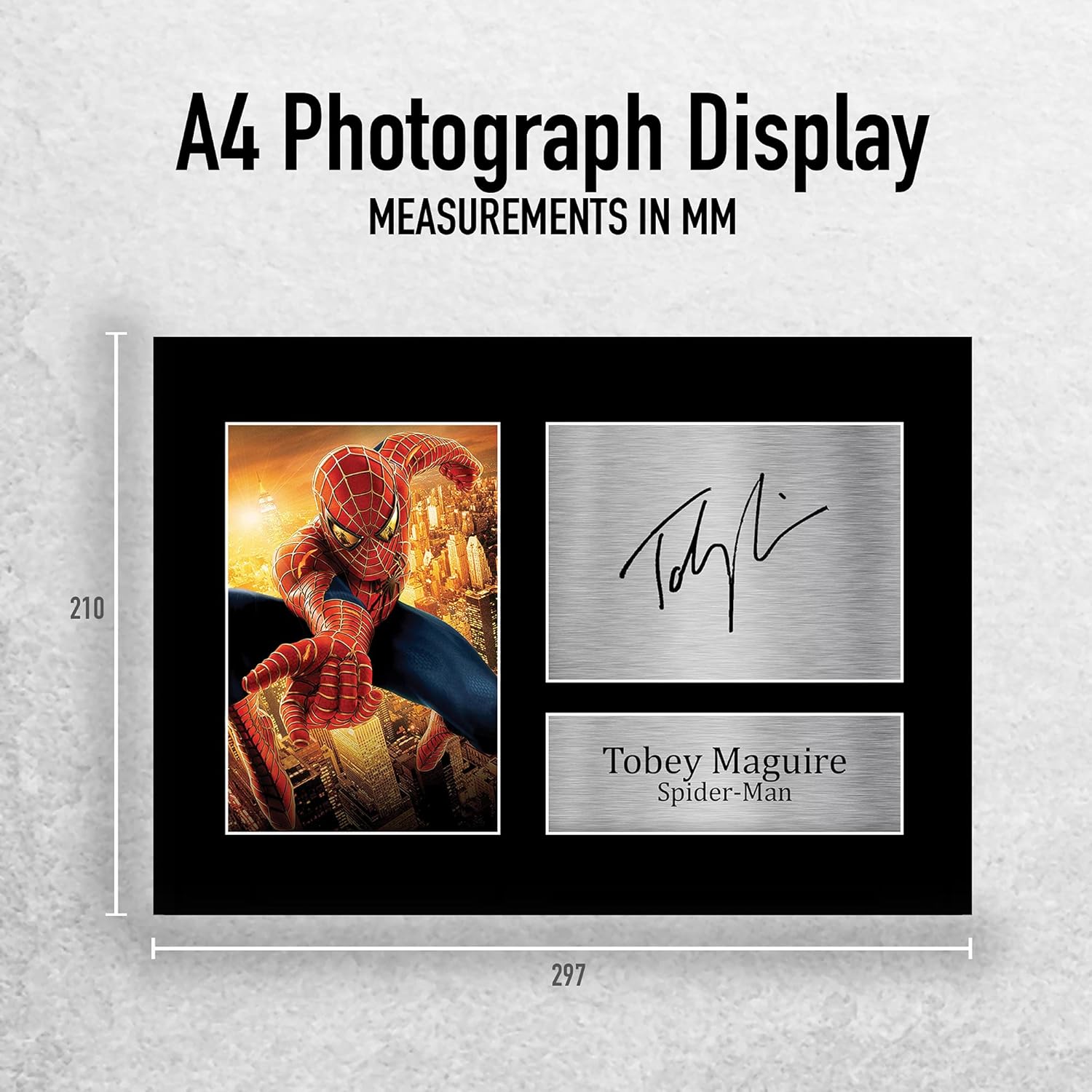 Thumbnail 1 de HWC Trading A4 Tobey Maguire Spider-Man signed autograph picture (A4 movie memorabilia mount)