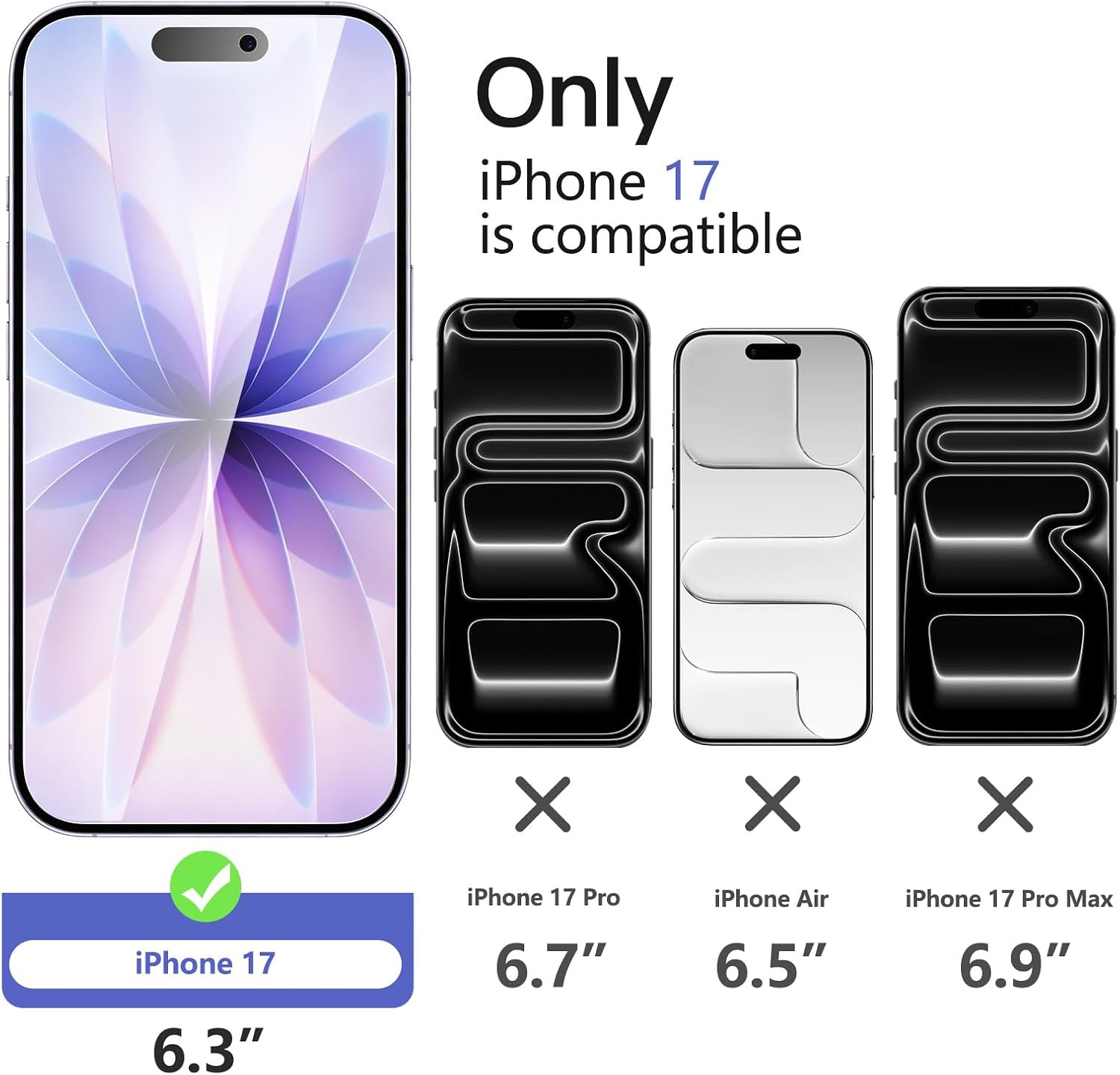 Thumbnail 1 de NEW'C L6SERIE iPhone 17 Privacy Screen Protector Set, Tempered Glass