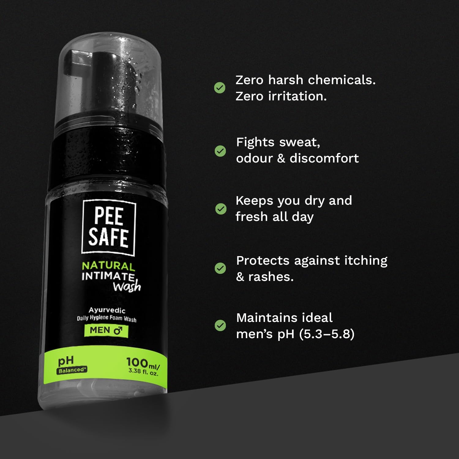 Detalle 2 de Pee Safe RC131 Men's Intimate Wash, Tea Tree Oil, Alcohol-Free, 3.38 fl oz