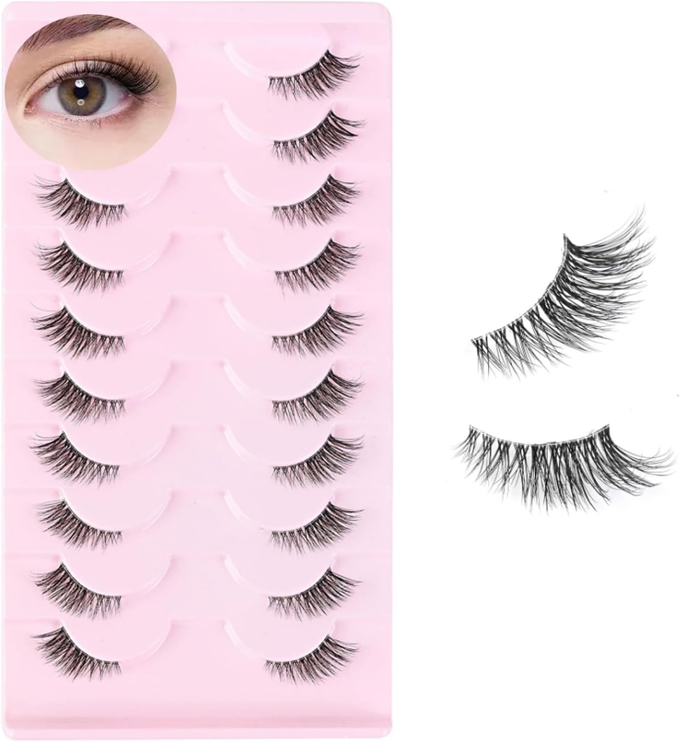 Detalle de YPYMOD 10 Paia Mezze Ciglia Finte Cat Eye Riutilizzabili