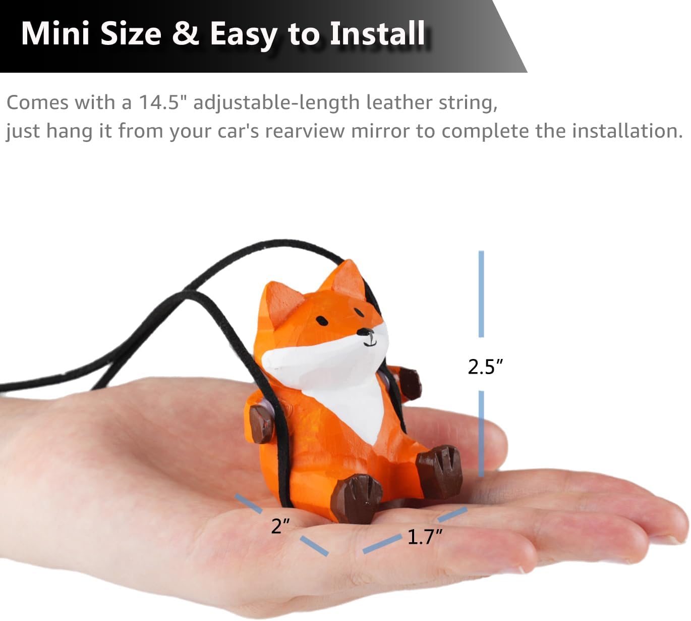 Detalle de VIPbuy Handmade Wooden Swinging Fox Car Ornament