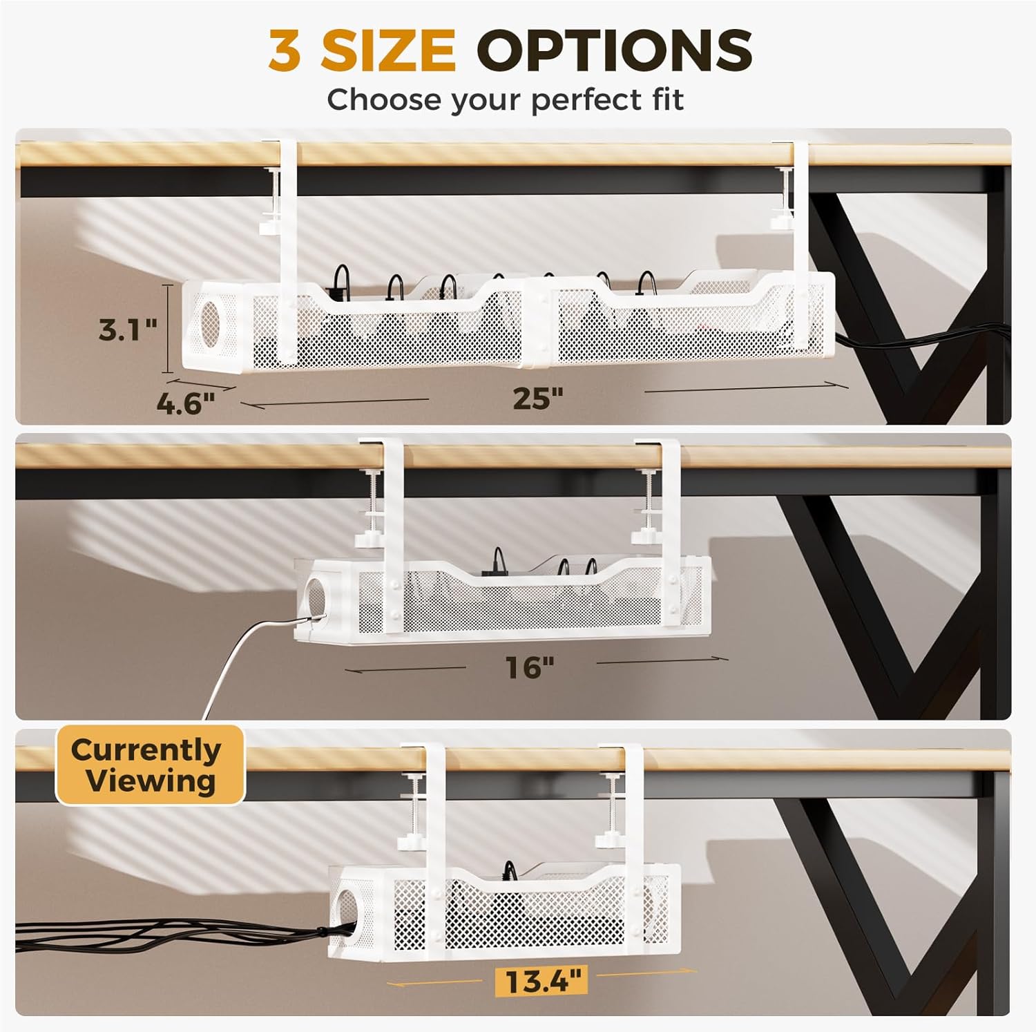 Thumbnail 4 de Cinati Under Desk Cable Management Tray 1pc