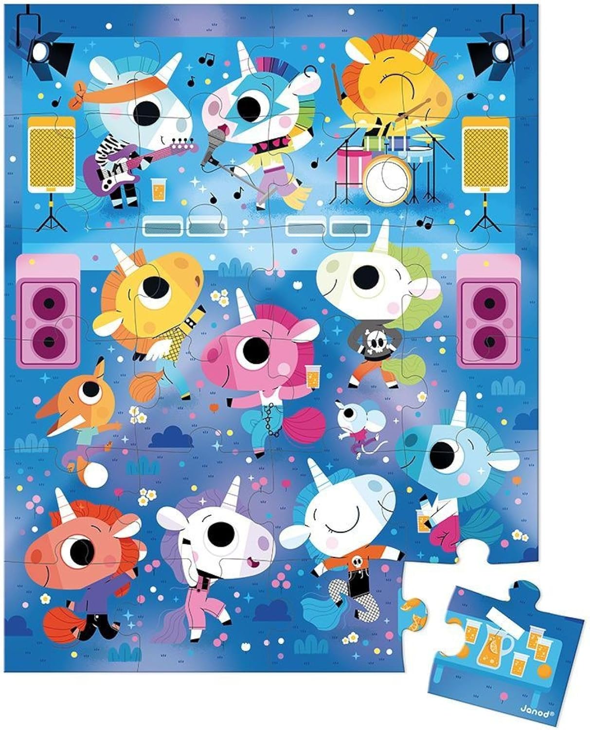 Thumbnail 1 de Janod Puzzle „Das Rockkonzert der Einhörner“ (24-teilig, FSC-Pappe) – ab 3 Jahren, J02544