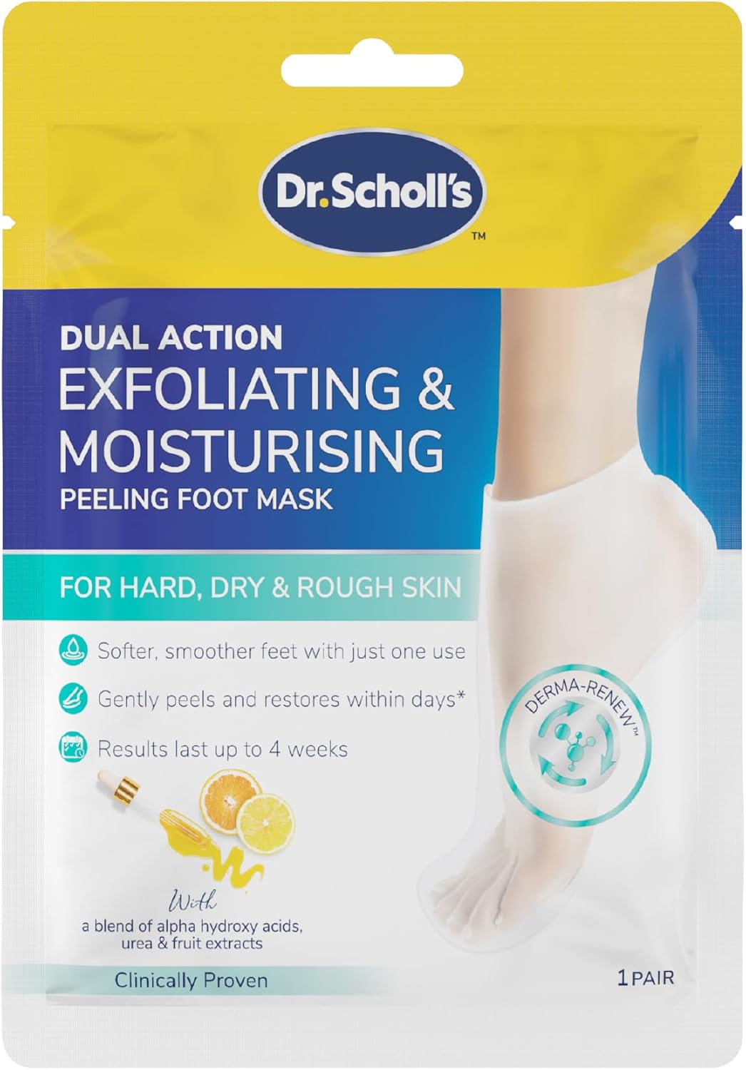Detalle de Dr. Scholl's Rough, Dry Skin Ultra Exfoliating Foot Peel Mask – Moisturising and Rejuvenating One Pair