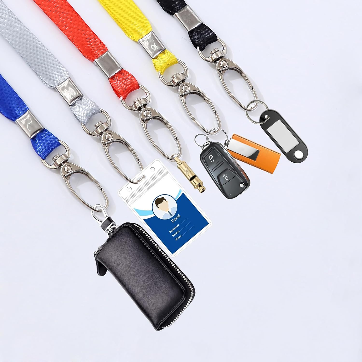 Thumbnail 4 de ROSSHINE 100pcs Blue Nylon Lanyards with Swivel Hook (46cm) for Keys, ID Cards & Name Badges