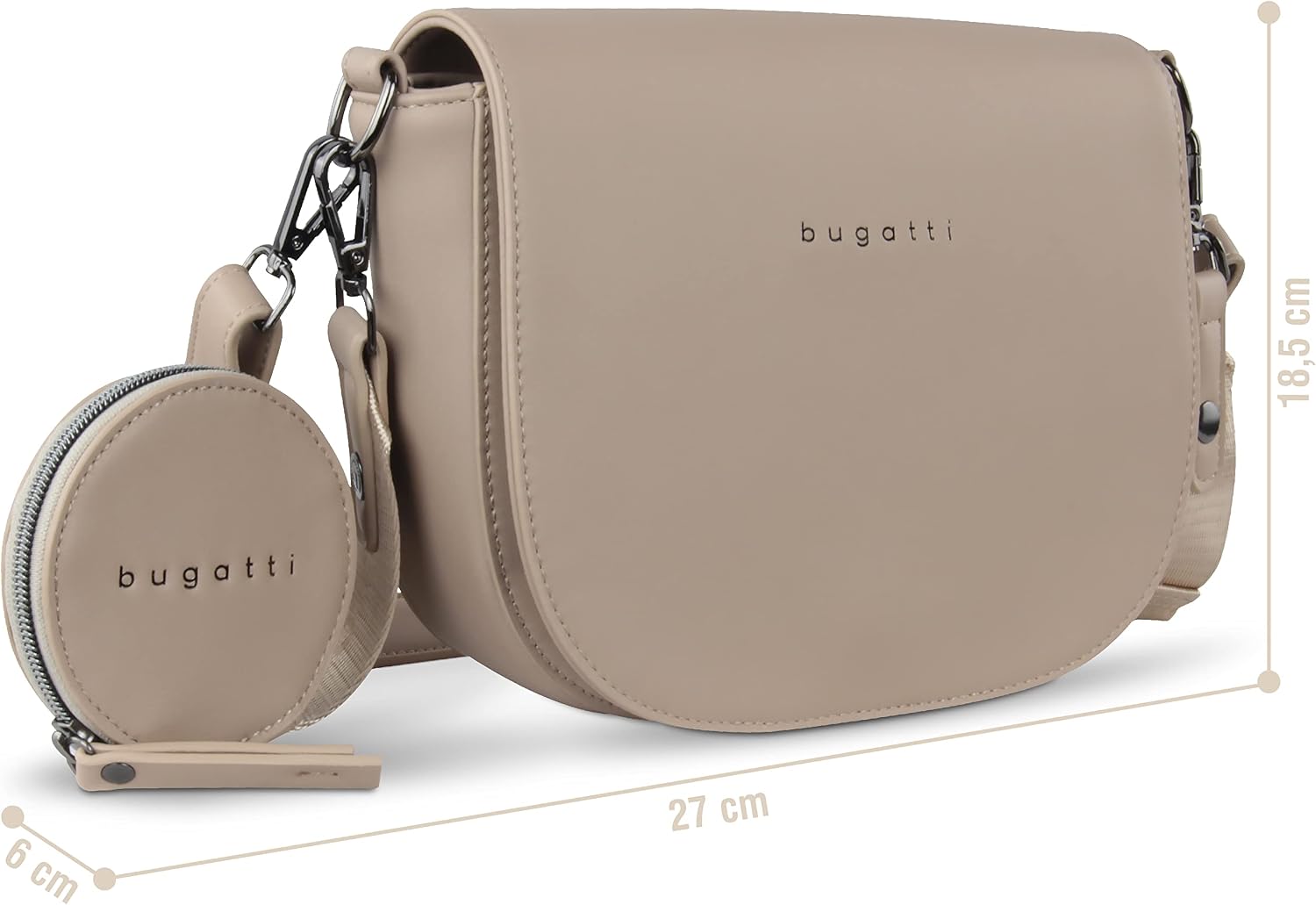 Detalle de Bugatti Almata borsa a spalla da donna in pelle sintetica (27 x 6 x 18,5 cm), modello maneggevole