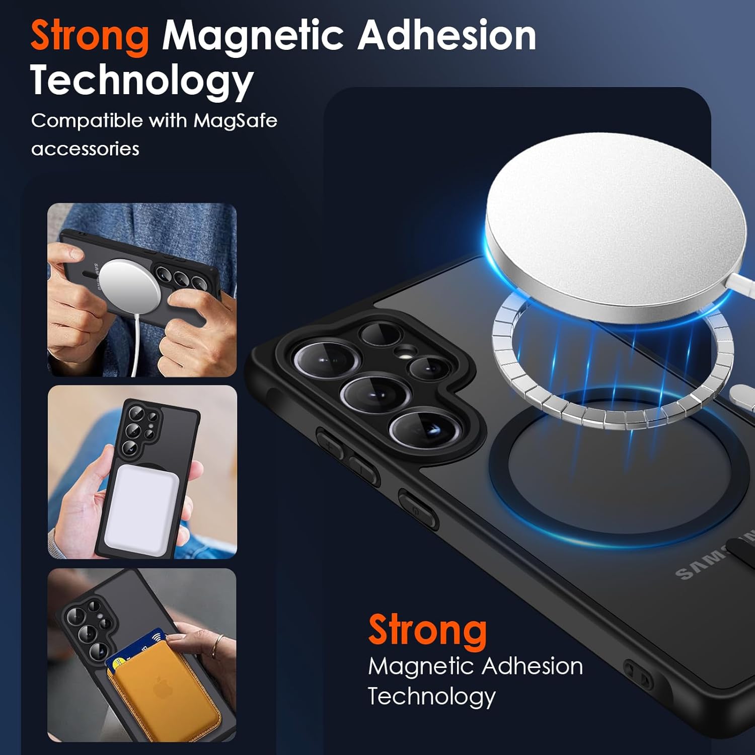 Thumbnail 3 de ivoler Magnetic Case for Samsung Galaxy S25 Ultra 5G (6.9") – MagSafe compatible slim shockproof cover, black