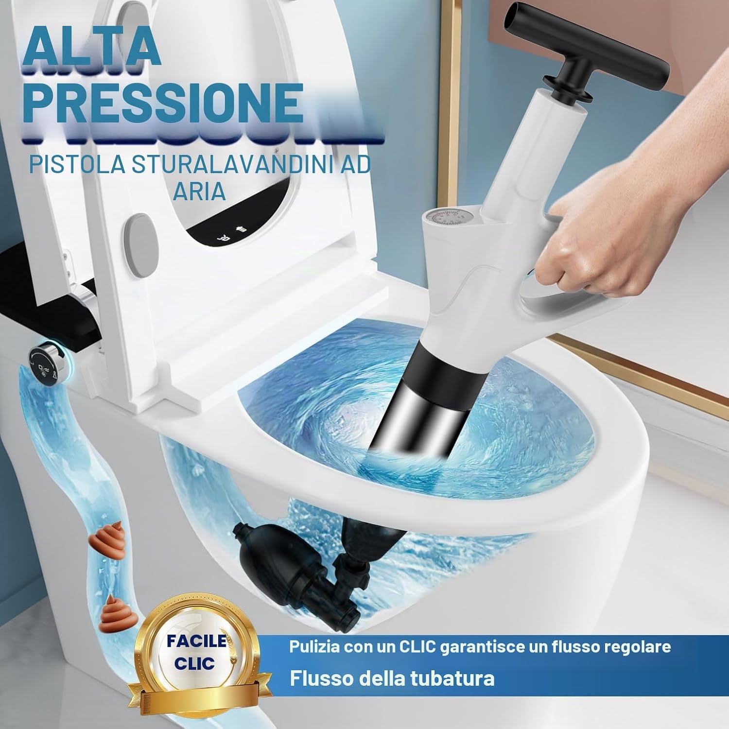 Thumbnail 1 de Stura WC ad alta pressione con manometro visibile - DUREVOLE e versatile per igiene domestica