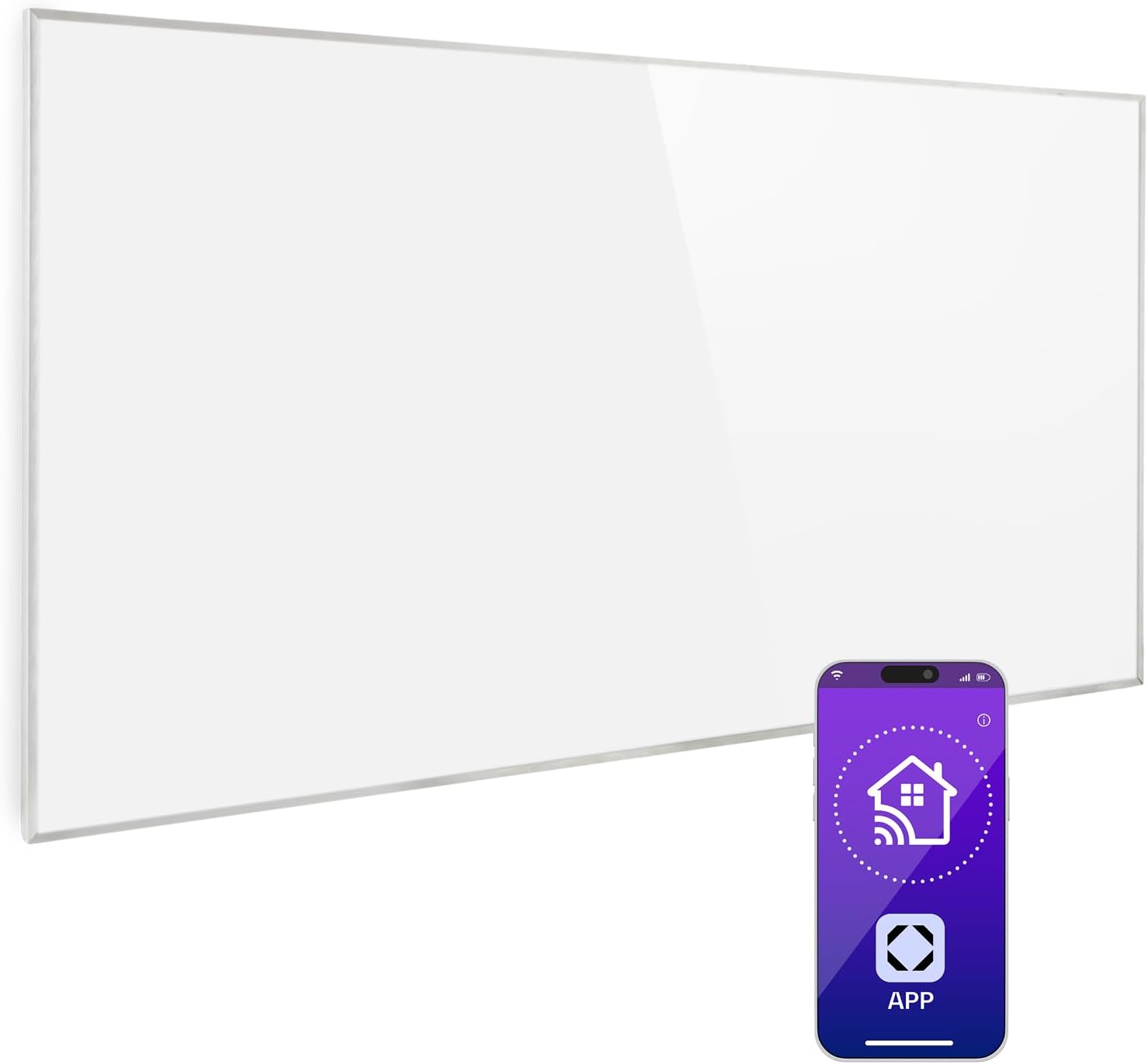 Detalle de Klarstein Wonderwall 600 W – płaski grzejnik na podczerwień z Wi-Fi