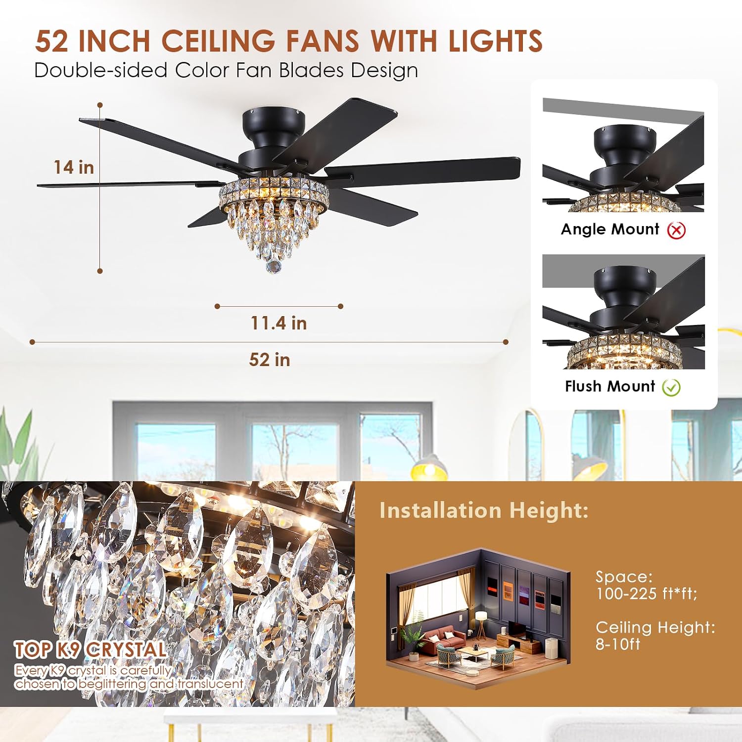 Detalle de Asyko Ceiling Fan 52-inch
