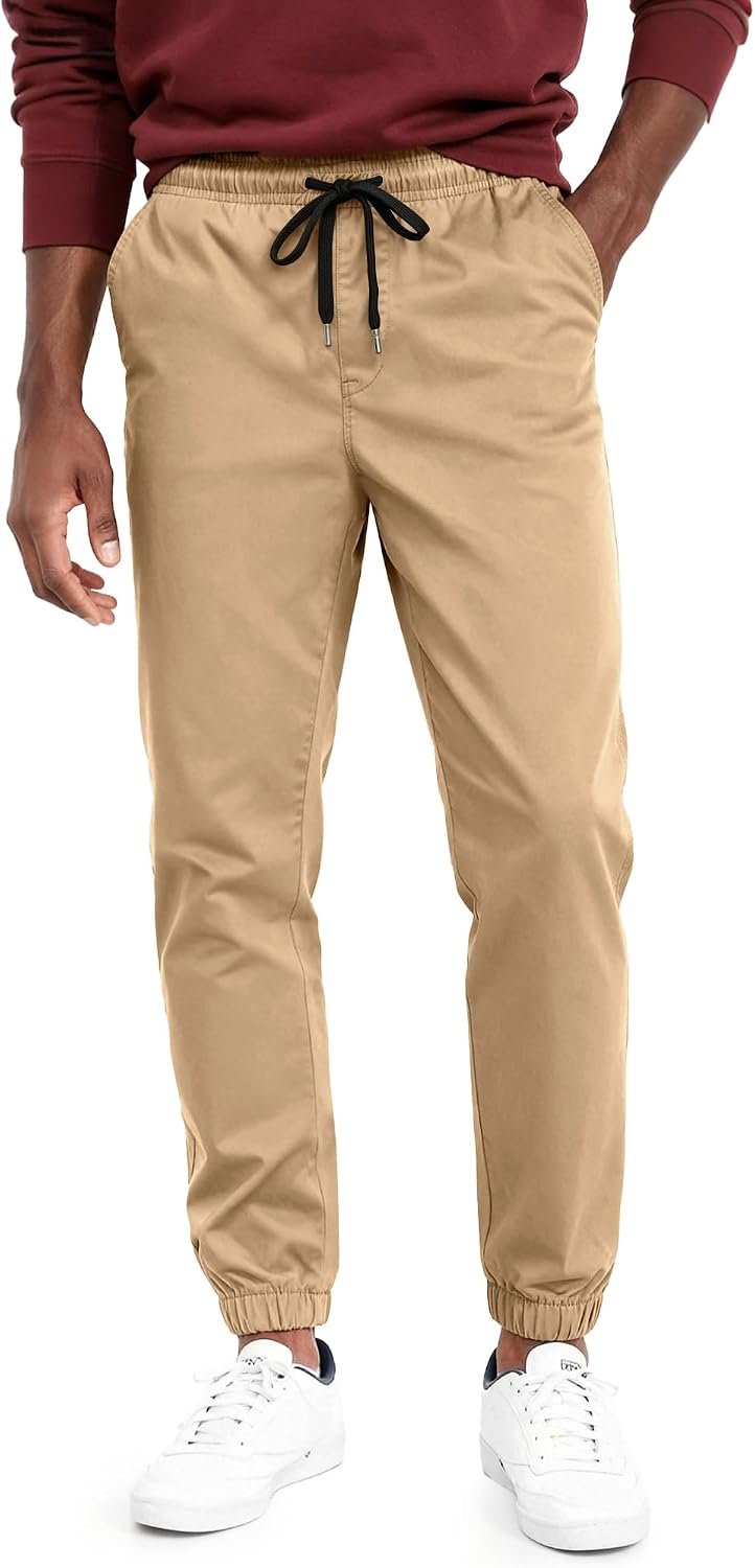 Detalle de HOTake MBC252405012 Men's Casual Chino Jogger Pants, Tapered Fit