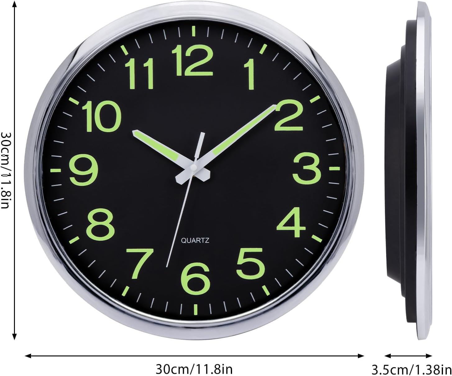 Detalle de Warminn Wall Clock 12 Inches Glow