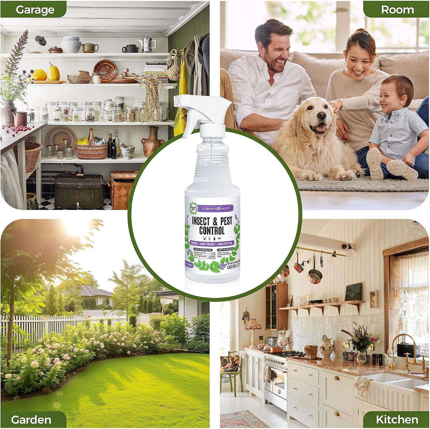 Detalle de VermExon Peppermint Oil Insect & Pest Control Spray, 16 oz Plant-Based Formula