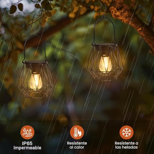 Thumbnail 1 de Ketom – 2 Farolillos Solares Exterior Hexagonales IP65, Colgantes/De Pie