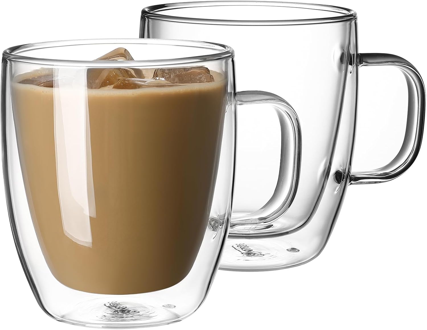 Detalle de Sweese Double-Wall Glass Coffee Mugs, 12.5 oz