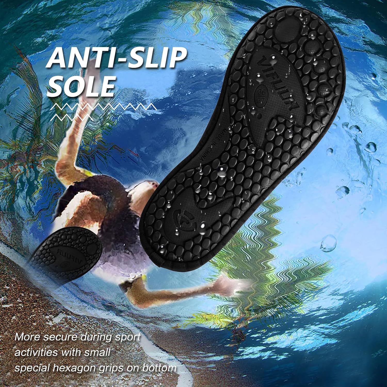 Detalle 2 de VIFUUR Water Sports Shoes Aqua Socks