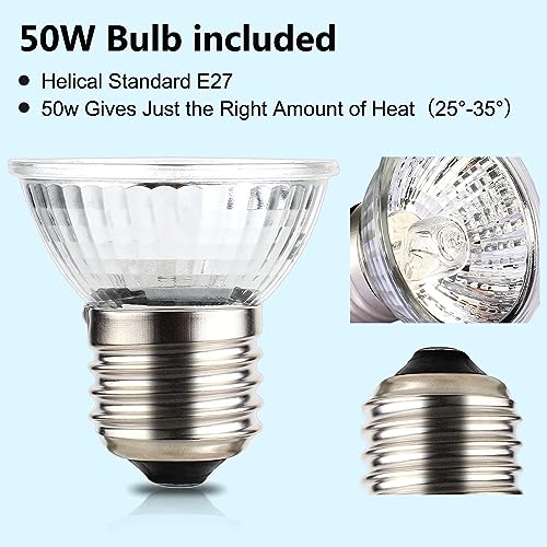 Thumbnail 4 de PewinGo Lampe chauffante pour reptiles, ampoule halogène UVA/UVB 50 W