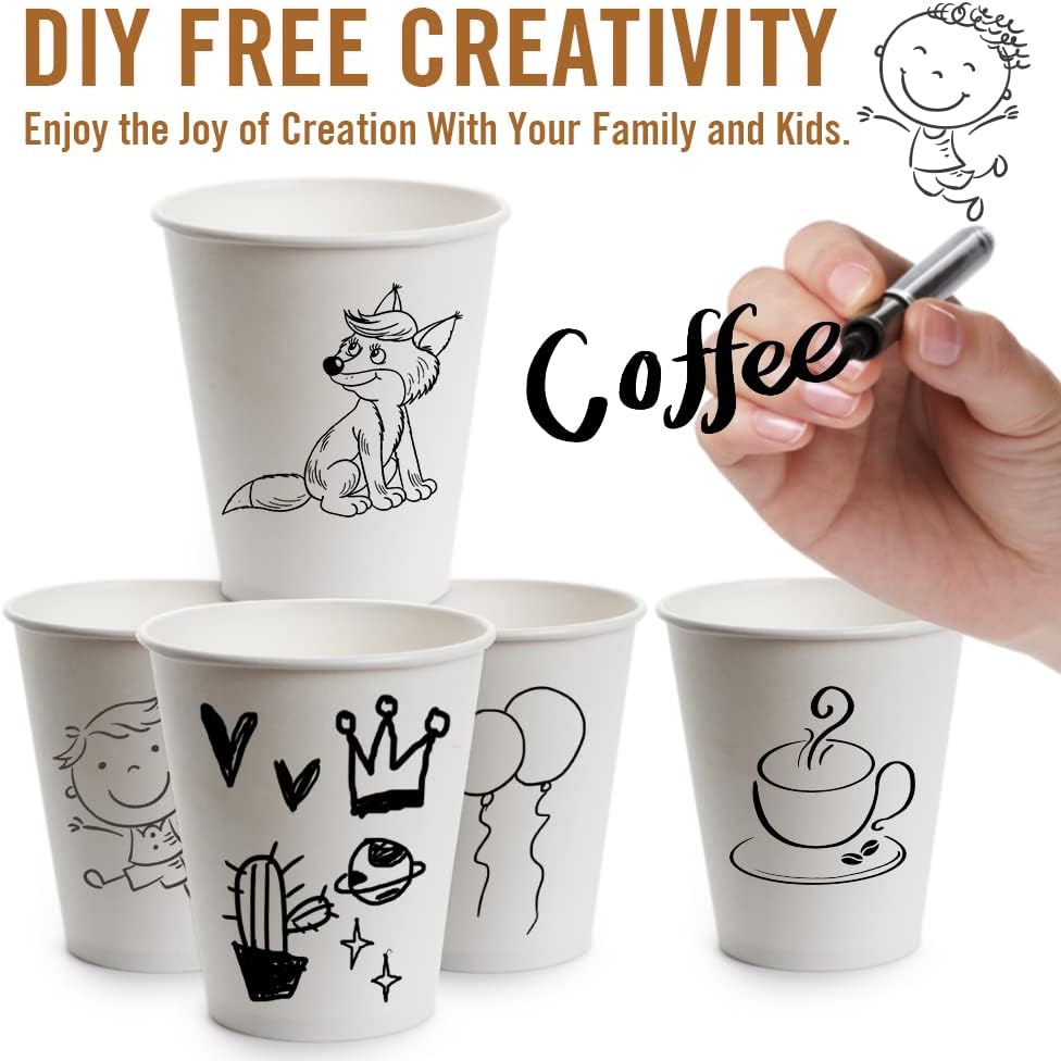 Detalle de Ginkgo GO-8OZDCC-100 8 oz Disposable Coffee Cups with Lids and Sleeves