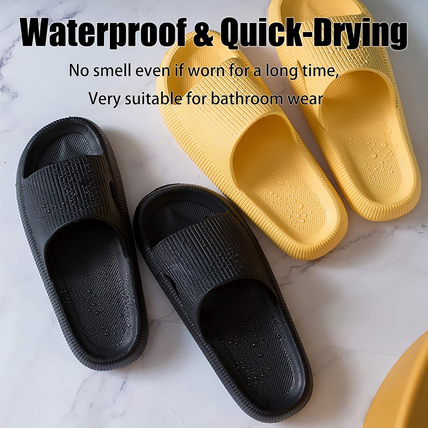 Detalle de rosyclo Cloud Slippers for Women and Men — Thick Sole, Non-Slip Shower Shoes