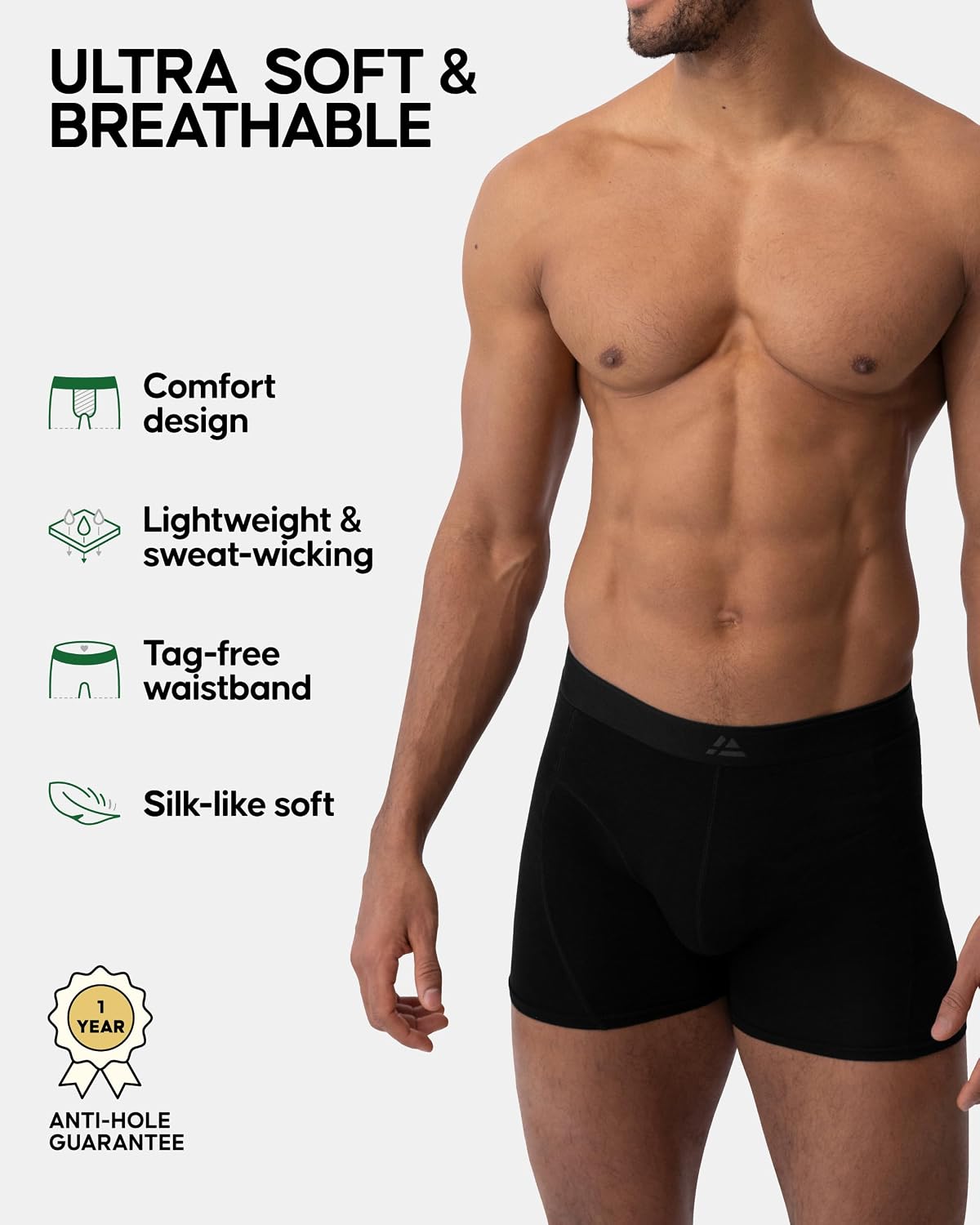 Thumbnail 2 de DANISH ENDURANCE Bamboo Boxers for Men: Soft, breathable all-day comfort with anti-bacterial properties