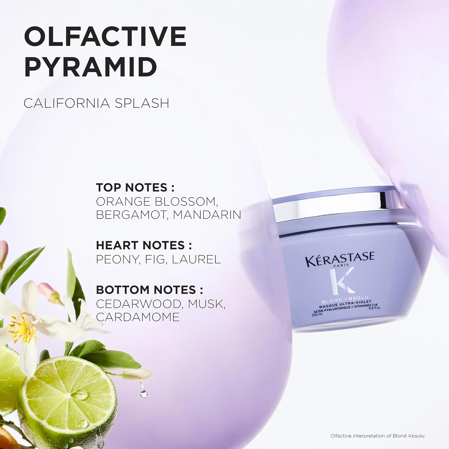 Detalle 2 de Kérastase Blond Absolu Anti-Brass Purple Hair Mask (Masque Ultra-Violet) with Hyaluronic Acid & Edelweiss, 200ml