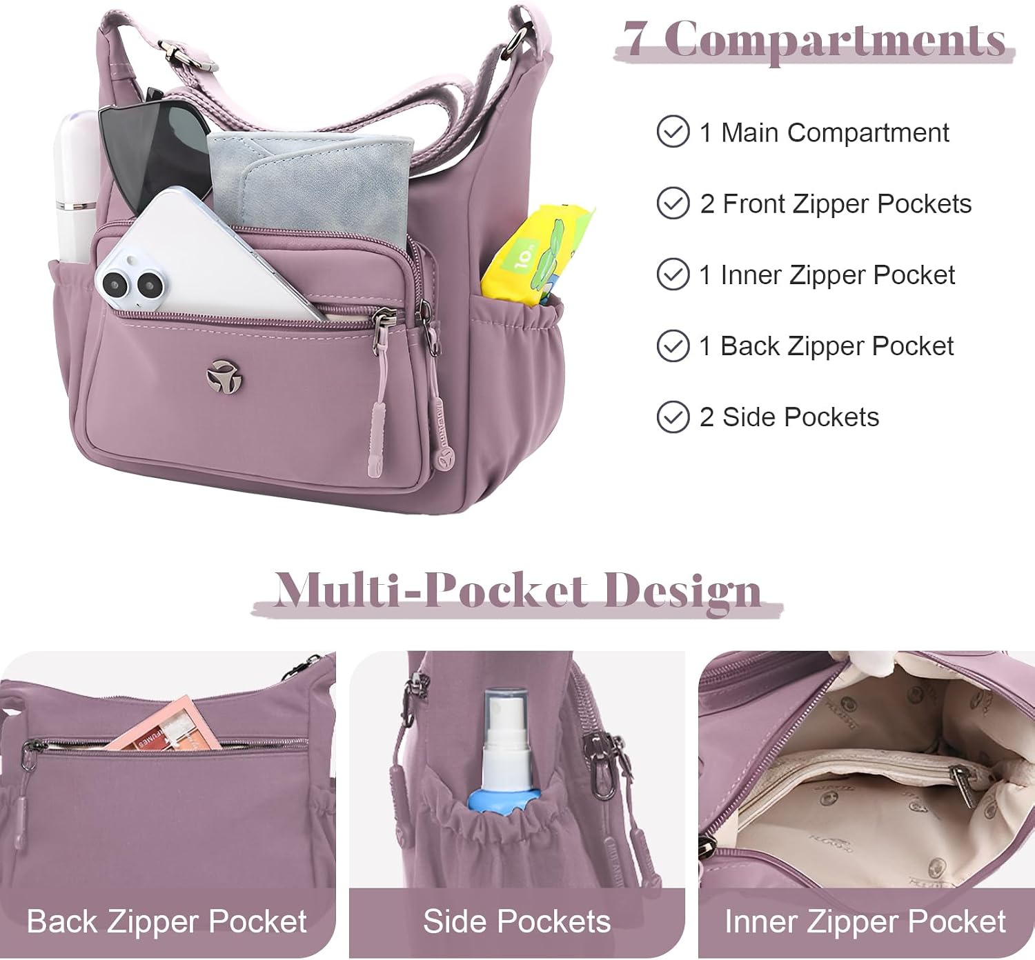 Thumbnail 5 de LassZone Women's Multi Pocket Crossbody Bag