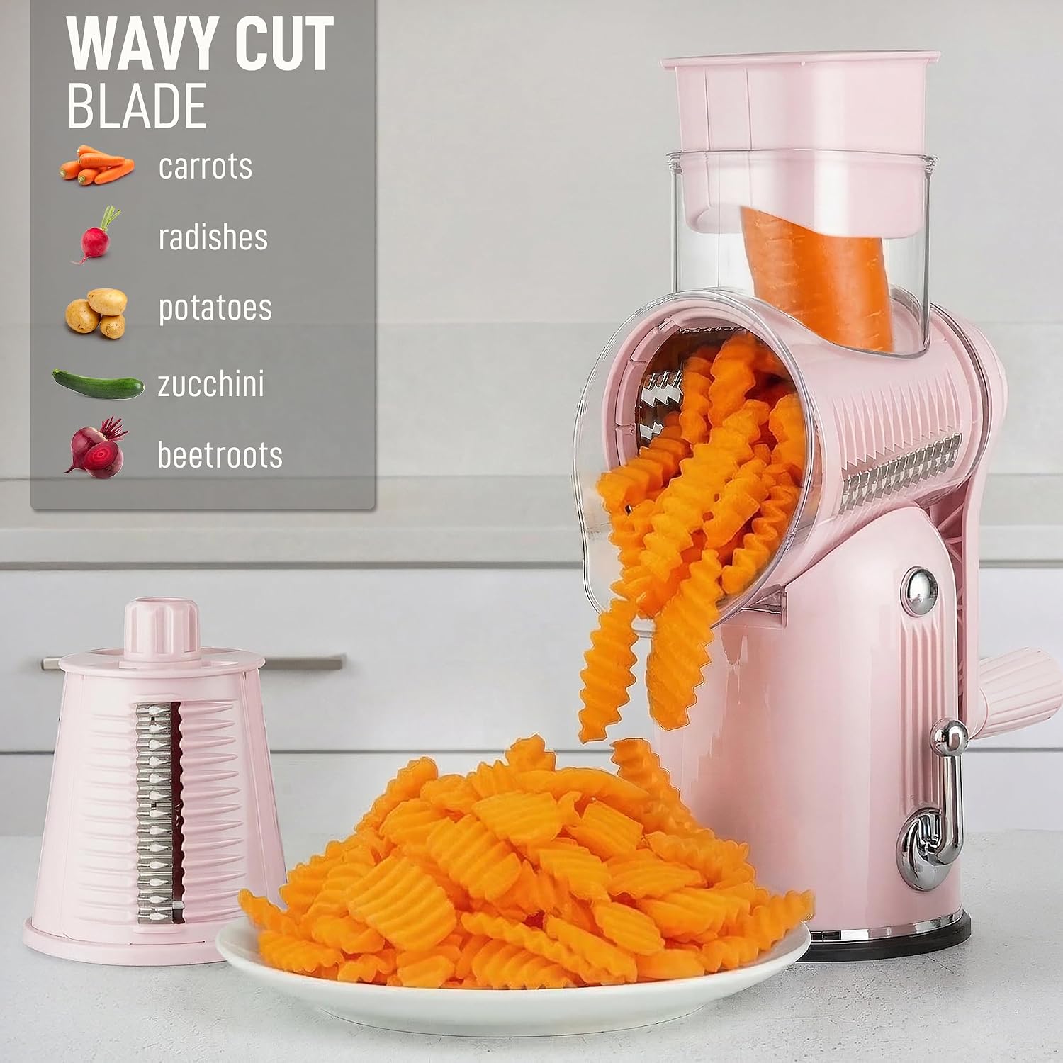 Detalle 2 de Zulay Rotary Cheese Grater, 5-Blade