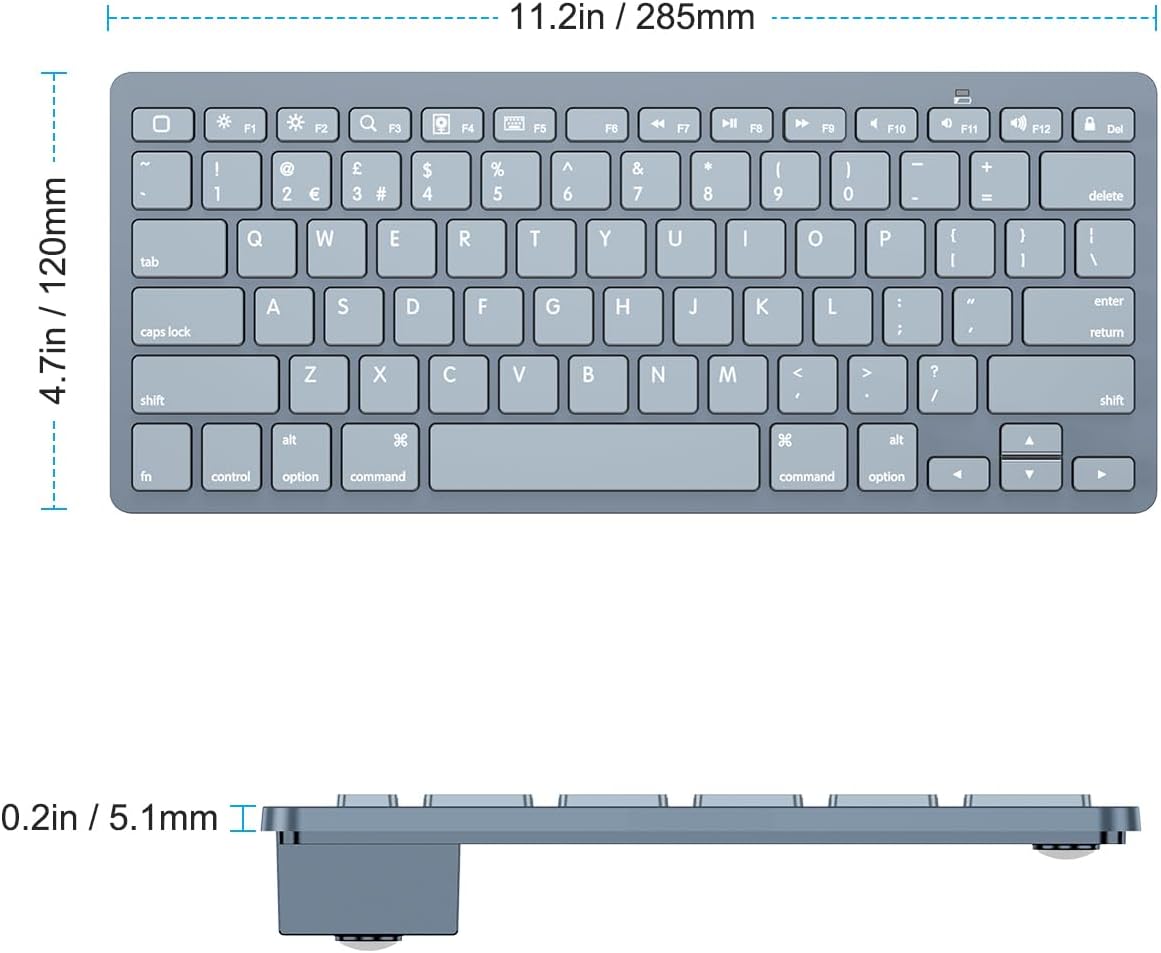 Thumbnail 6 de OMOTON Bluetooth Wireless Keyboard for iOS (UK QWERTY) in Light Blue