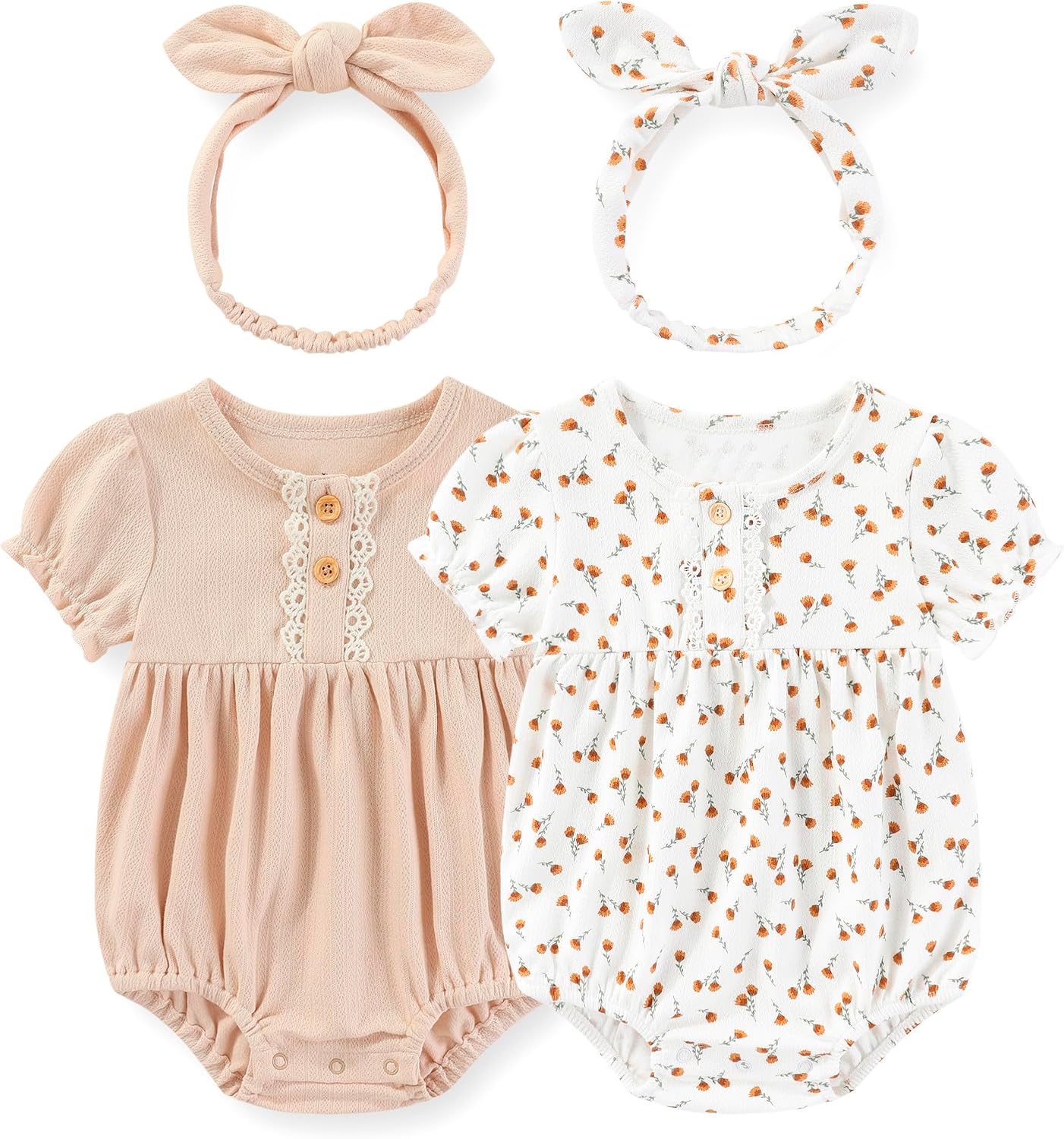 Thumbnail 2 de MAMIMAKA Newborn Bubble Rompers 4 Pack