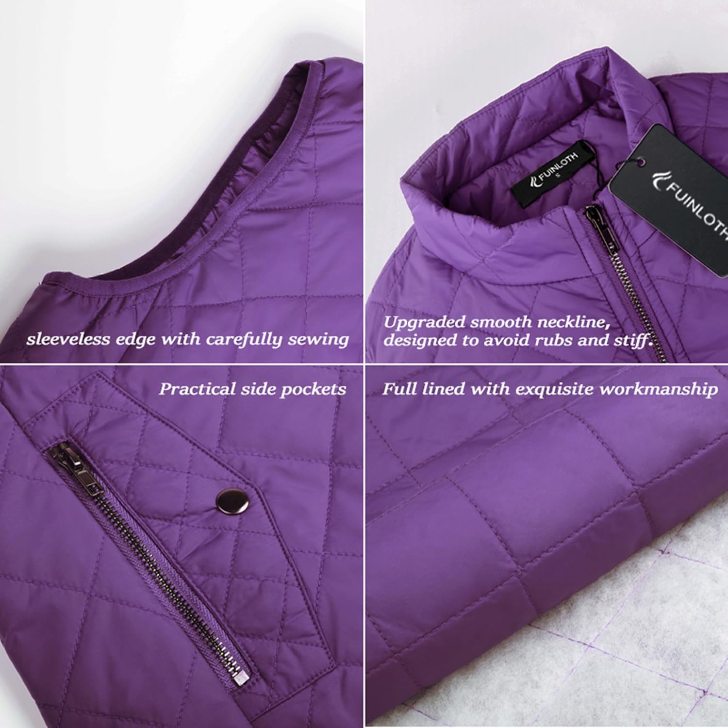 Thumbnail 5 de Fuinloth Quilted Women’s Puffer Vest, Lightweight ⛑