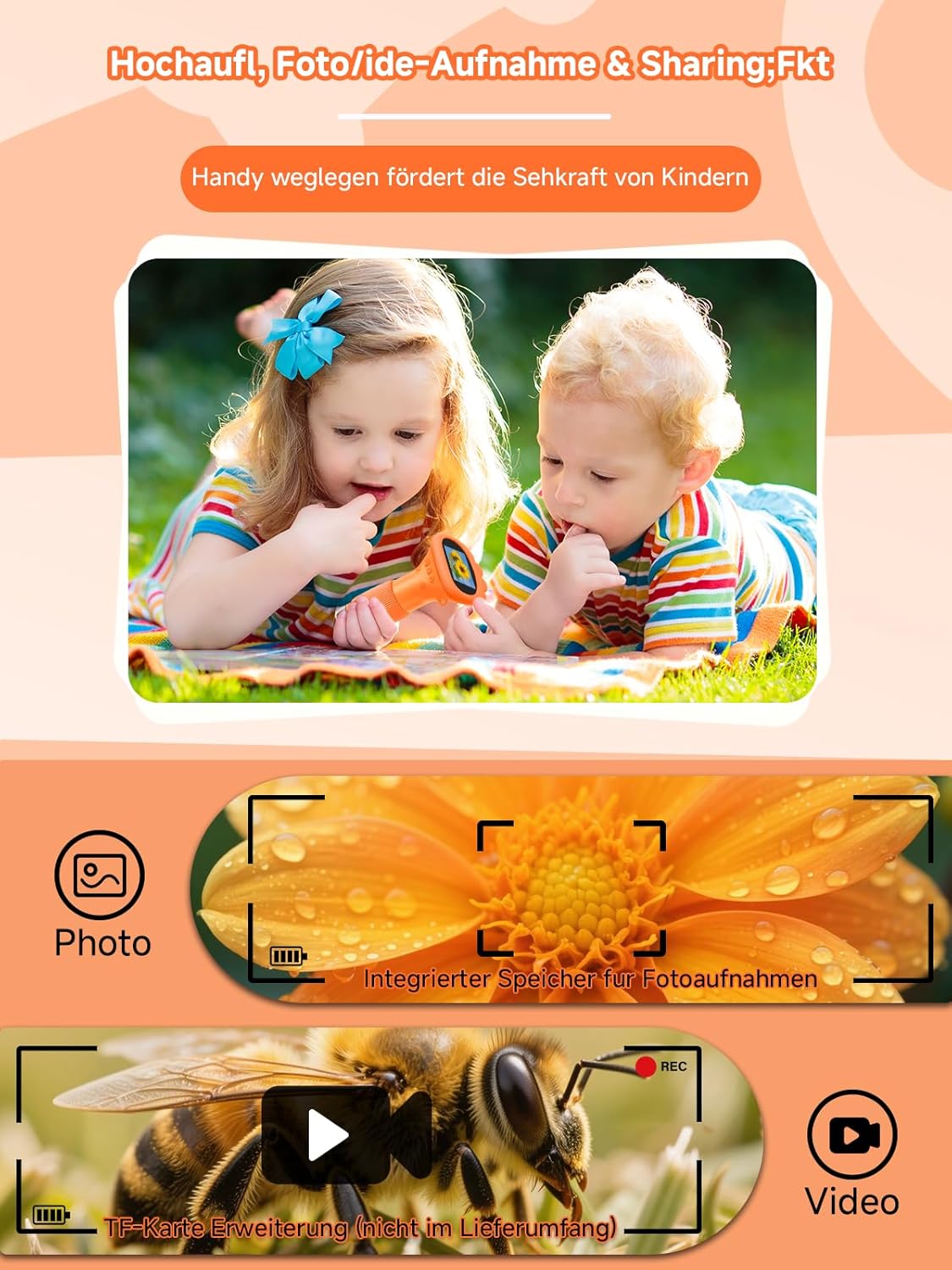 Thumbnail 3 de Acoath Kinder-Mikroskop: Digitales Taschenmikroskop mit 2-Zoll IPS-Display, 200× Vergrößerung, 8 LED-Lichtern