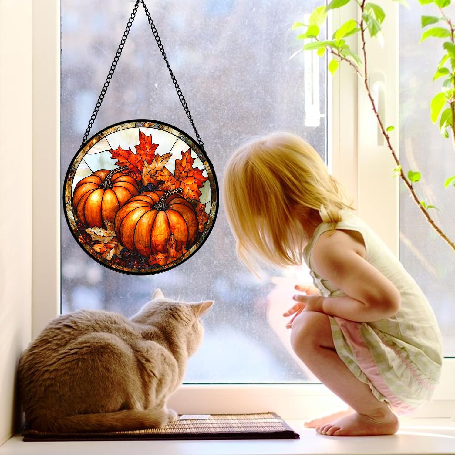 Detalle 2 de Stained Glass Suncatcher, 7.8-Inch