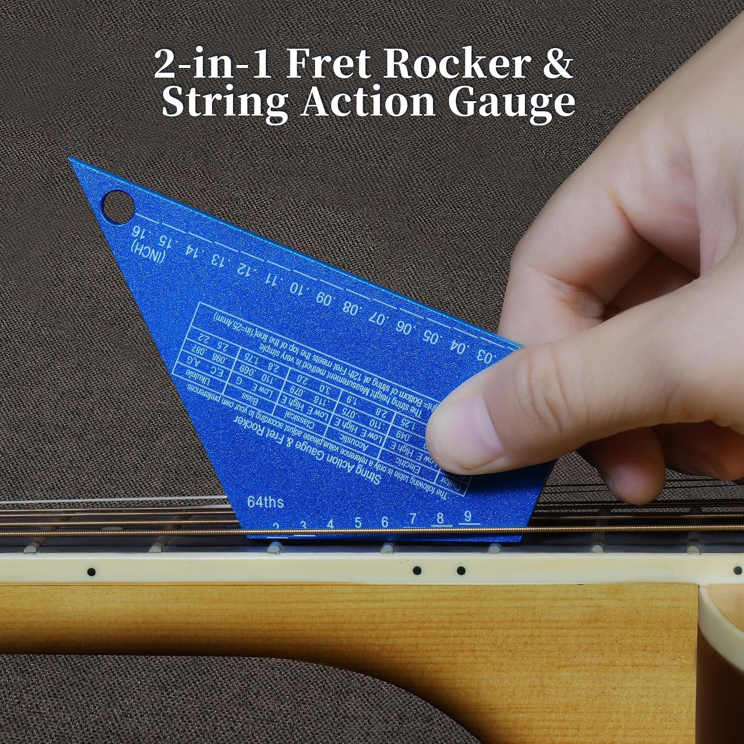Detalle de Hinfudor Guitar Fret Leveling Kit with 16-Inch Beam, Notched Straightedge & Gauge