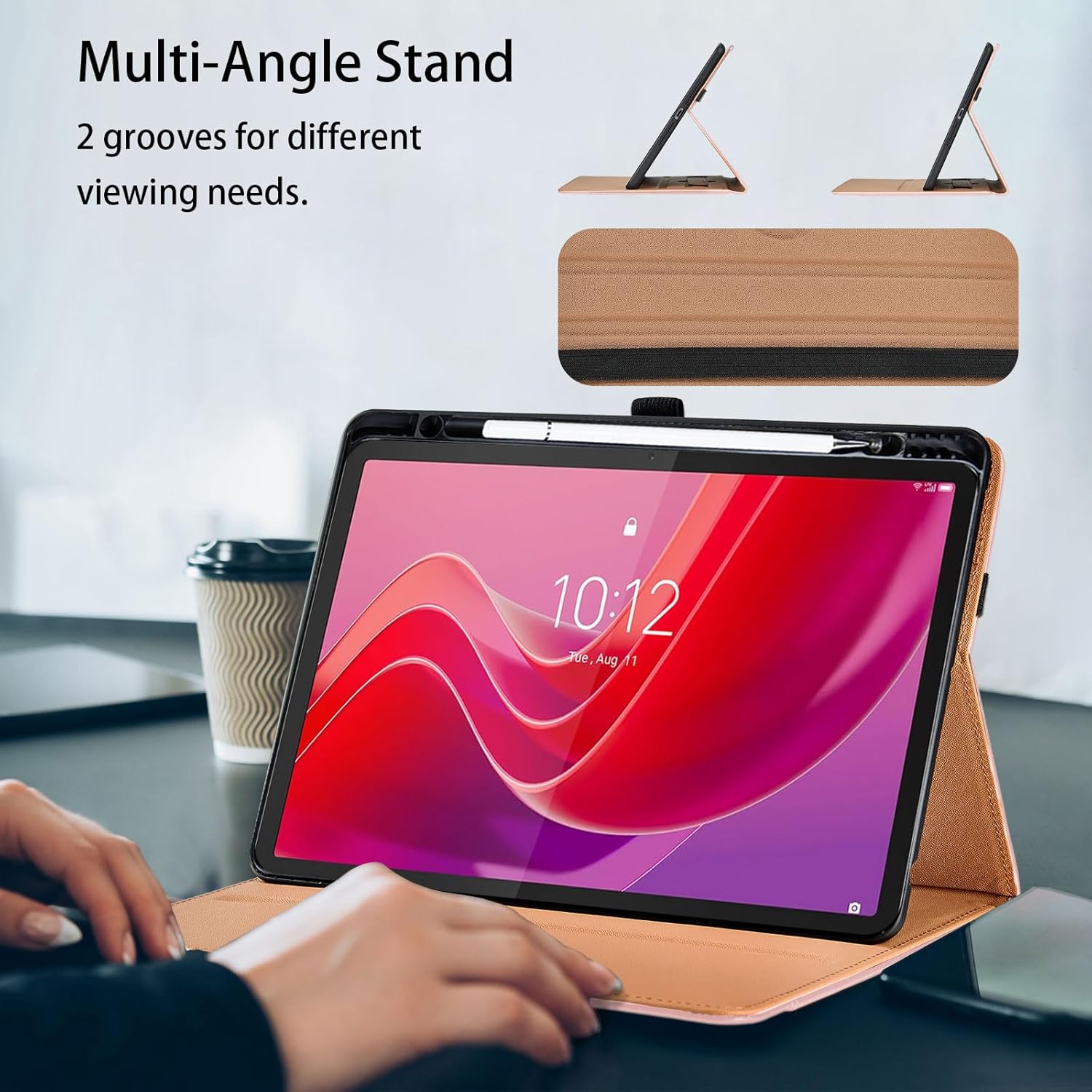 Thumbnail 1 de Vkooer Schutzhülle für Lenovo Tab M11 11'' (2024) TB-330FU / TB-331FC – Stifthalter, Auto Sleep/Wake, Premium PU-Leder