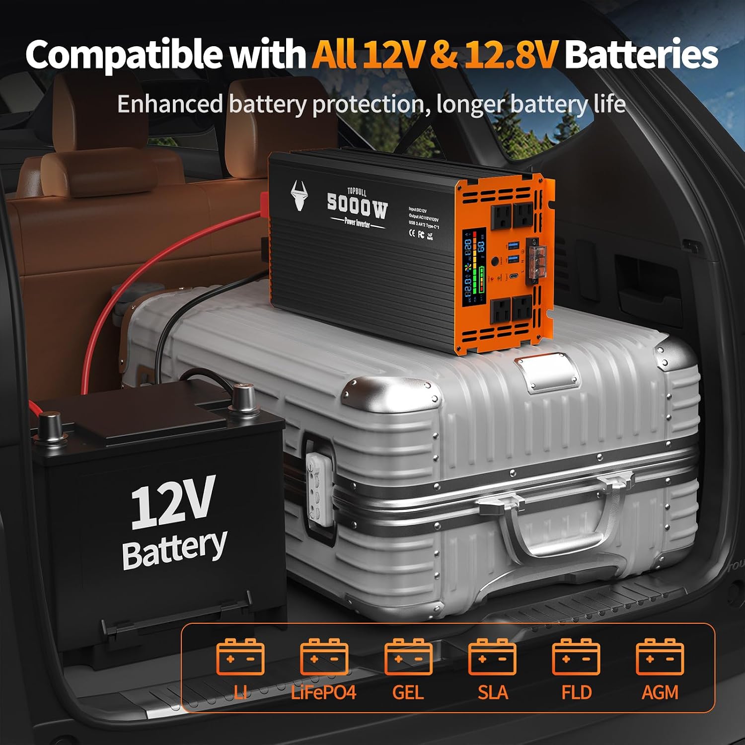 Detalle 2 de TOPBULL 003 Inverter, 5000W 12V to 110/120V AC with Remote Control
