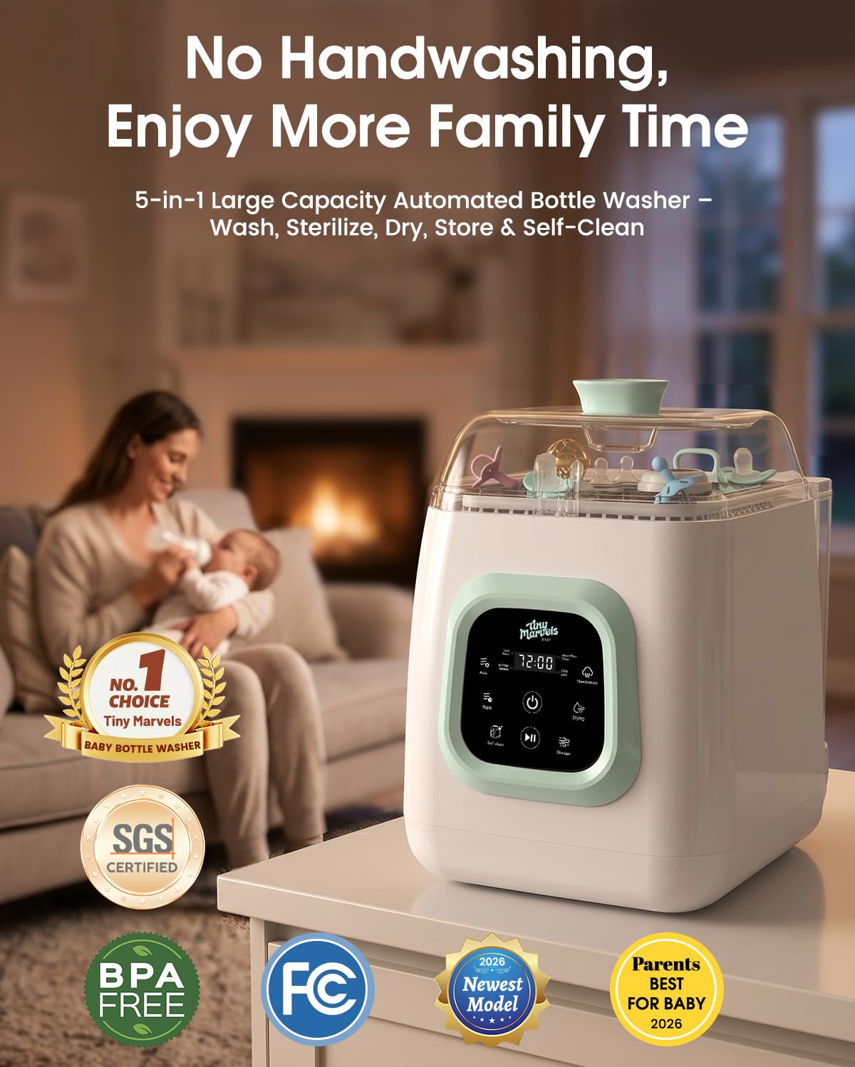 Detalle 2 de Tiny Marvels All-in-One Baby Bottle Washer, Sterilizer & Dryer, 13 Modes