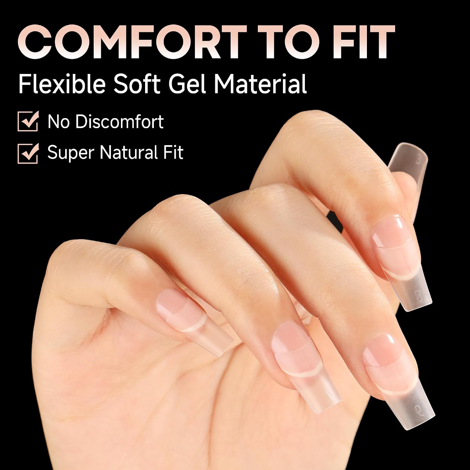 Detalle de UNA GELLA Gel Nail Tips, 504-Piece Set