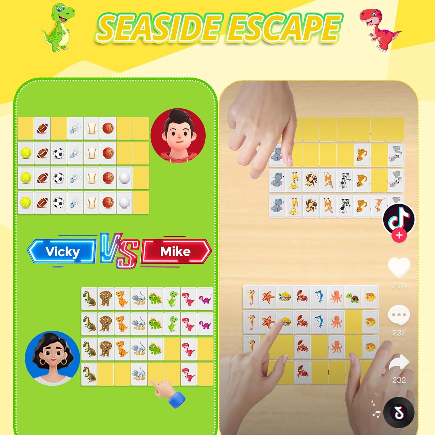 Thumbnail 3 de SENLINLIN Mahjong Seaside Escape Game met 65 stenen van 30 mm en stickers