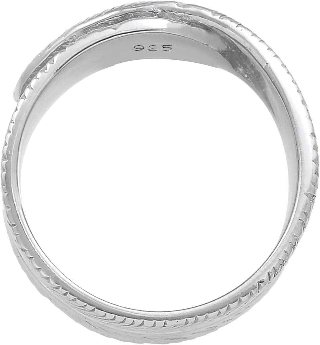 Thumbnail 2 de Kuzzoi Massiver Herrenring 12 mm mit Feder-Design aus 925 Sterling Silber (Ringgrößen 60–66)