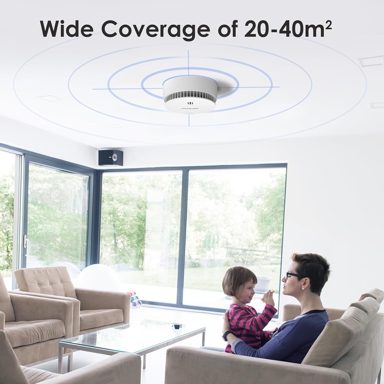 Detalle de Smoke Alarm with 10-Year Battery Life and Interlinked Fire Safety Network