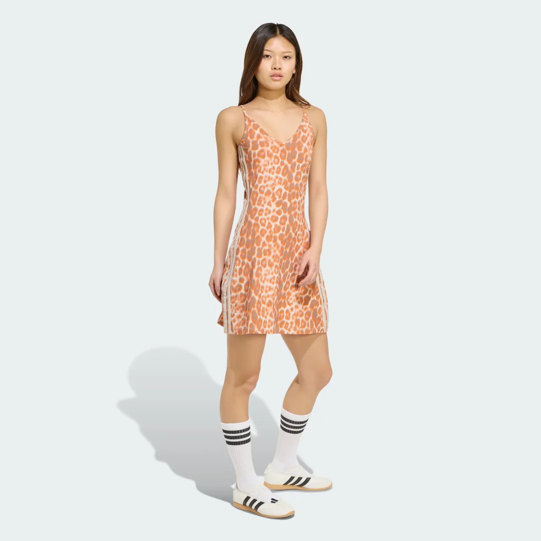 Detalle de Minivestido de estampado de leopardo Seasonal Essentials 3 Stripes de Adidas